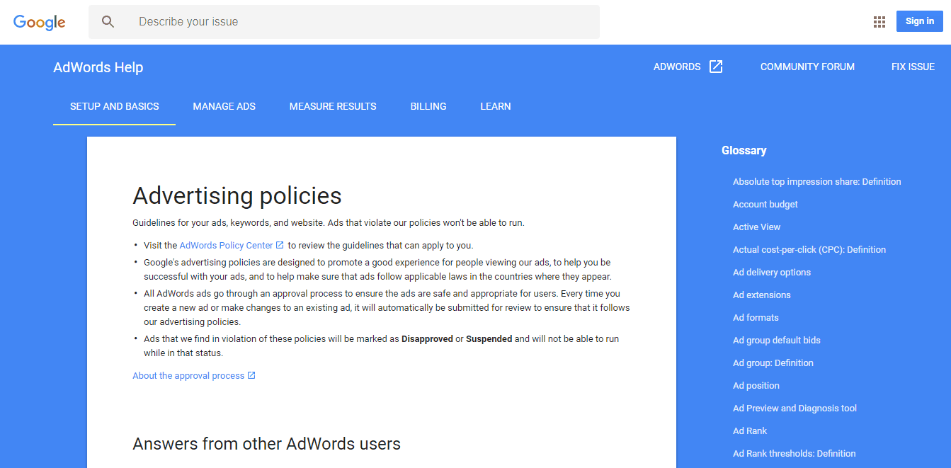 Ads suspended due to violation of these policies