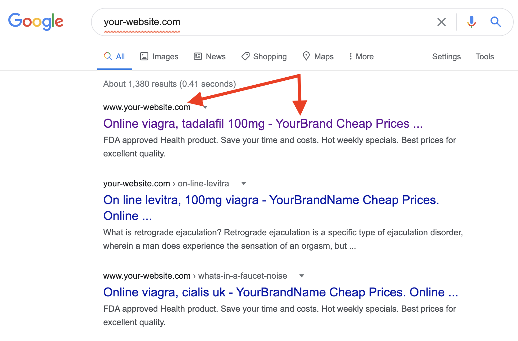 WordPress Pharma Hack - Viagara links on my search results.