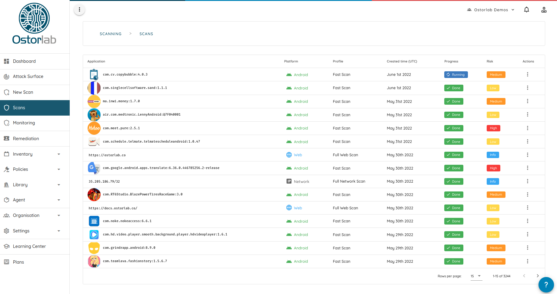 Ostorlabs-Dashboard